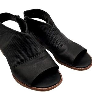 Sofft Natalia Leather Side Zip Ankle Strap Sandals Women's Sz 7.5 M Black